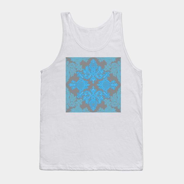 Turquoise Tangle - sky blue, aqua & grey pattern Tank Top by micklyn